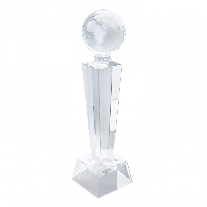 TROPHEE EN VERRE PERSONNALISABLE 'VICKY GLOBUS' - transparent