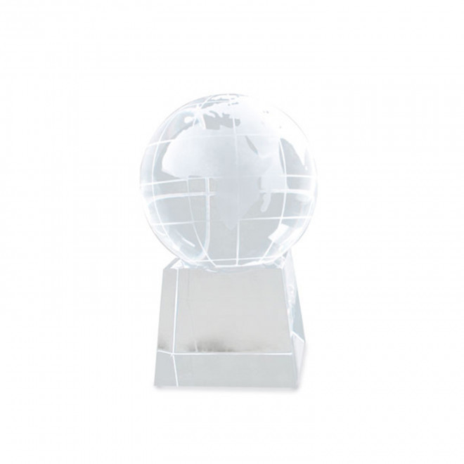 TROPHEE EN VERRE PERSONNALISABLE 'VICKY GLOBE 25' - transparent