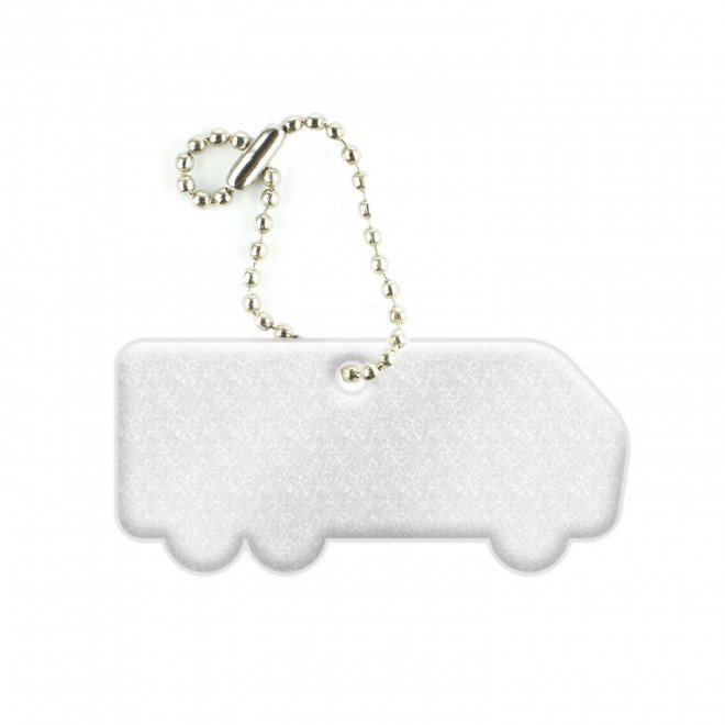 PORTE-CLE REFLECHISSANT PRO CAMION PERSONNALISABLE'SIMI' - gris