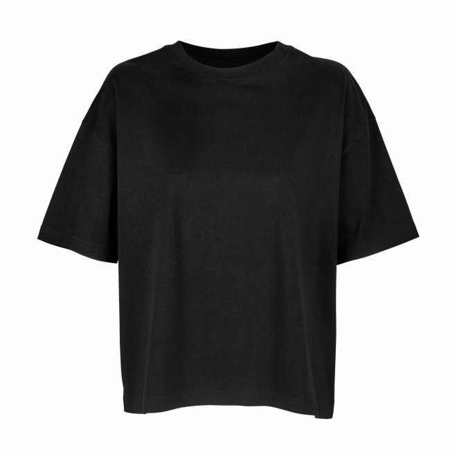 TEE-SHIRT OVERSIZE FEMME PERSONNALISABLE  'BOXY' - noir