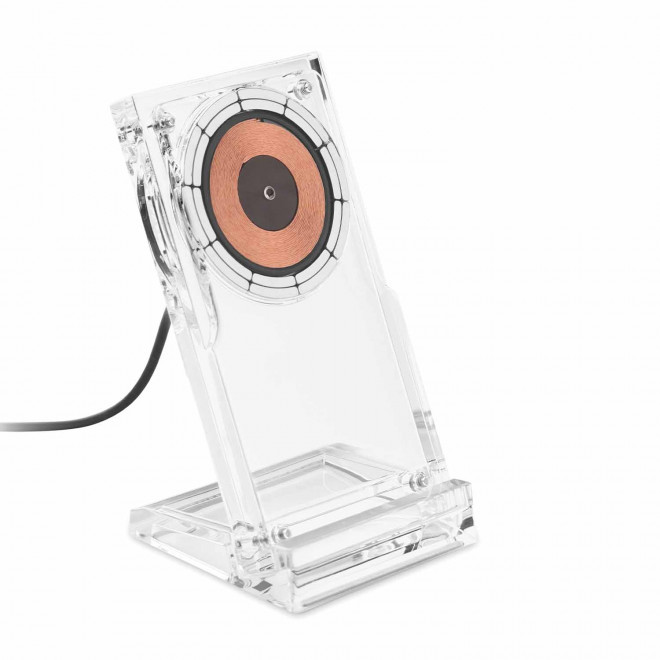 SUPPORT CHARGEUR PERSONNALISABLE 15W 'ACRYLO' - transparent