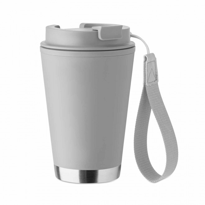 MUG DOUBLE PAROI PLASTIQUE PERSONNALISE 300ML 'MALTEAS' - gris