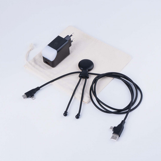PACK PERSONNALISABLE PRISE ET CABLE 'MOBILITY' - noir
