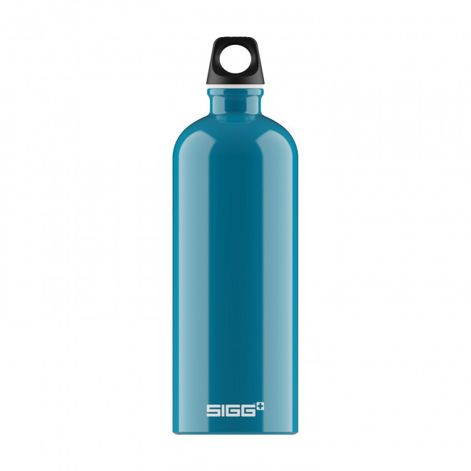 GOURDE EN ALUMINIUM SIGG 1L PERSONNALISABLE 'TRAVELLER' - aqua brillant
