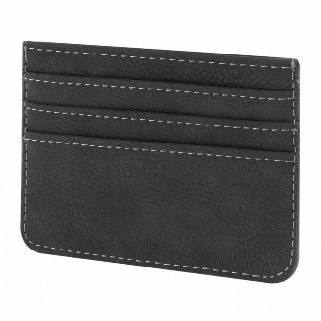PORTE CARTES ANTI RFID EN PU PERSONNALISABLE 'ATIKO' - noir