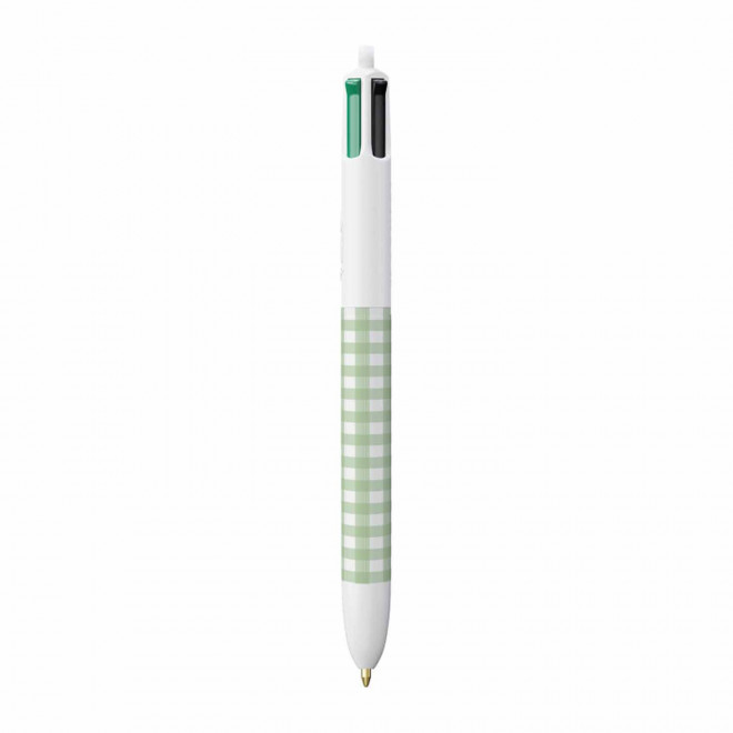 STYLO BIC® PERSONNALISABLE '4 COULEURS VICHY' - vert pastel