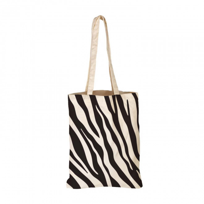 TOTE BAG IMPRESSION ZEBRE PERSONNALISABLE 'TICTOC' - noir