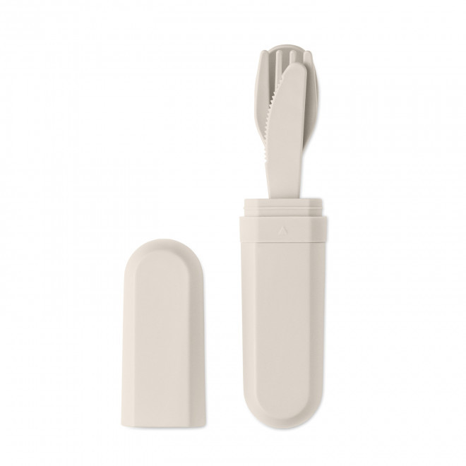 SET DE COUVERTS PERSONNALISABLE AVEC BOITE PLA 'COUVPO' - beige