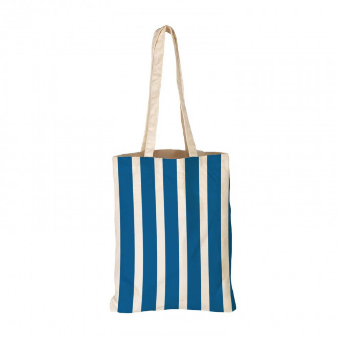 TOTE BAG IMPRESSION PETITE RAYURE PERSONNALISABLE 'TICTOC' - bleu marine