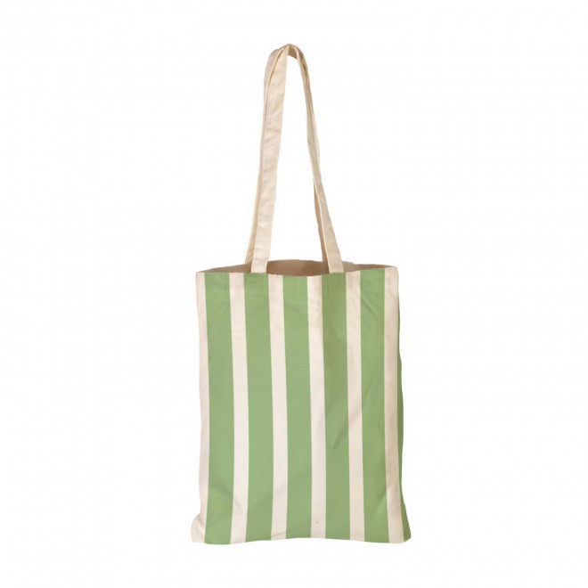 TOTE BAG IMPRESSION PETITE RAYURE PERSONNALISABLE 'TICTOC' - vert