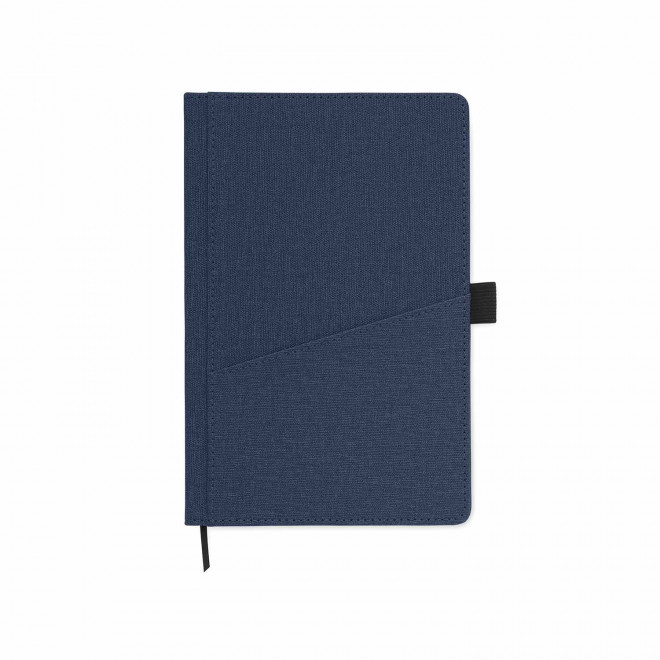 CARNET PERSONNALISABLE A5 RPET AVEC POCHE 'LEXI' - bleu