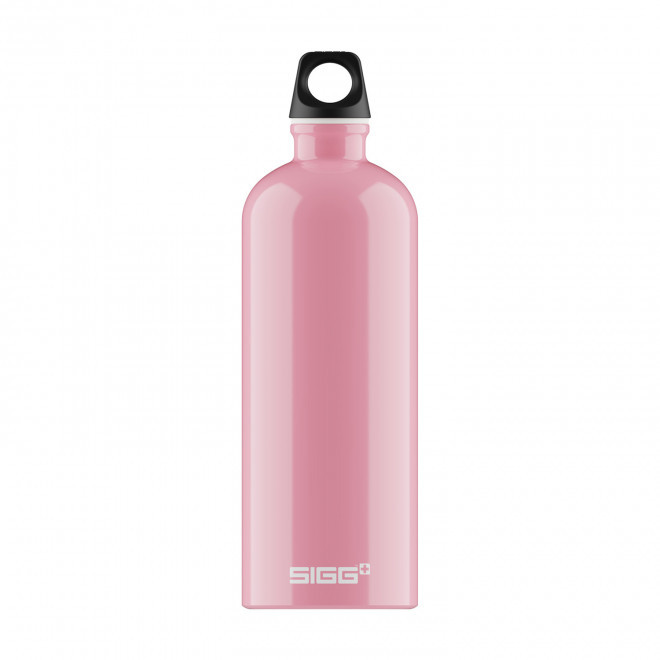 GOURDE EN ALUMINIUM SIGG 1L PERSONNALISABLE 'TRAVELLER' - rose brillant