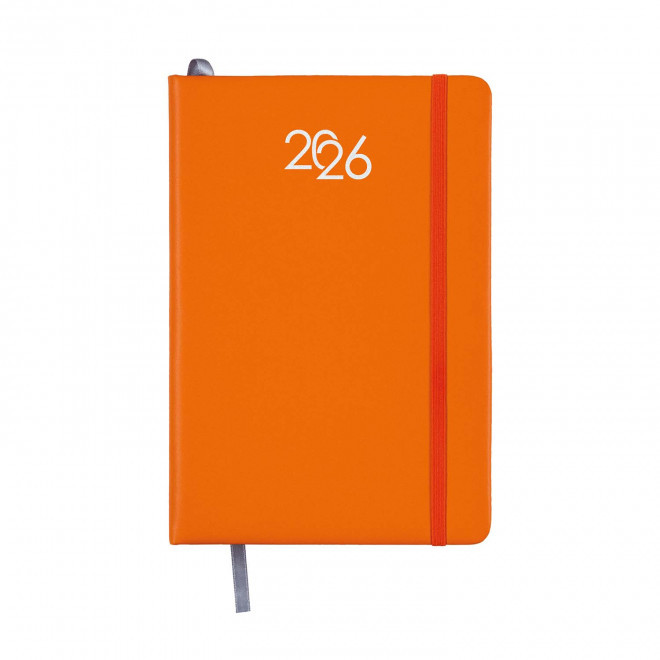 AGENDA JOURNALIER PERSONNALISABLE EN PU 'MARCHO' - orange