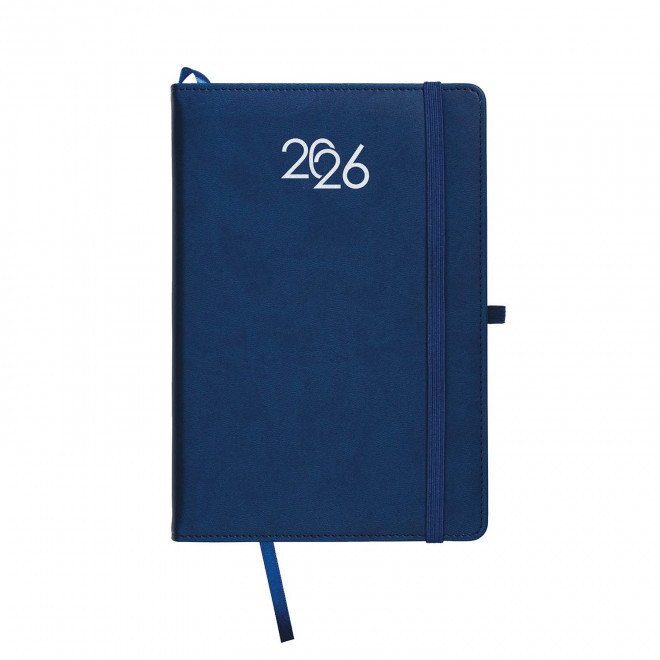 AGENDA JOURNALIER PERSONNALISABLE PU THERMOCOLLE 'LUGGI' - bleu marine