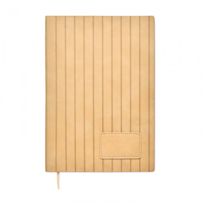 CARNET PERSONNALISABLE A5 PU PATINE 'CHARLIE' - beige