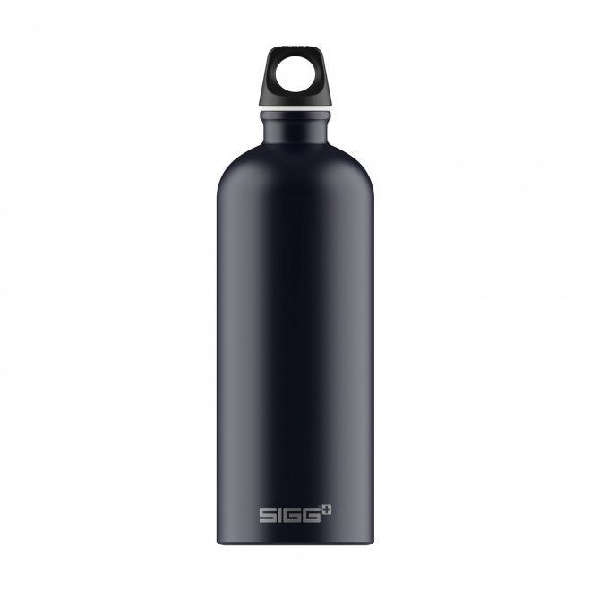 GOURDE EN ALUMINIUM SIGG 1L PERSONNALISABLE 'TRAVELLER' - bleu marine mat