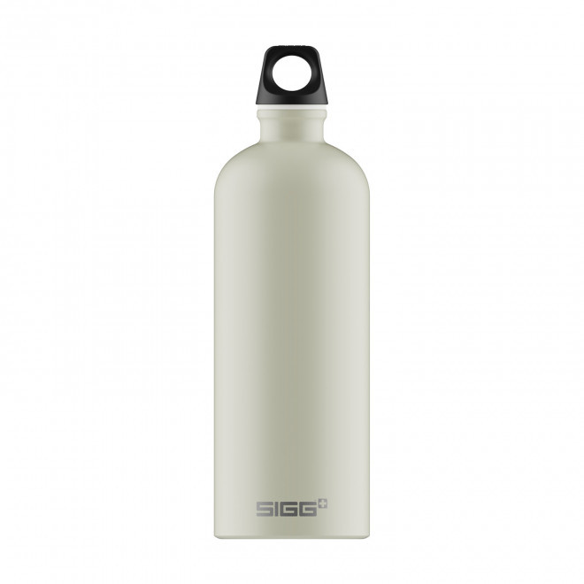 GOURDE EN ALUMINIUM SIGG 1L PERSONNALISABLE 'TRAVELLER' - écru mat