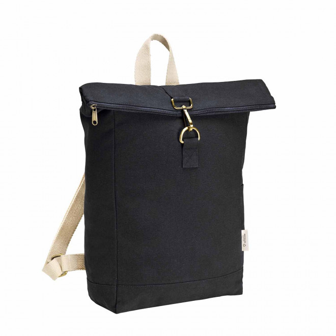 SAC A DOS PERSONNALISE COTON RECYCLE 'ROY' - noir