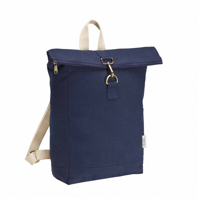 SAC A DOS PERSONNALISE COTON RECYCLE 'ROY' - bleu marine