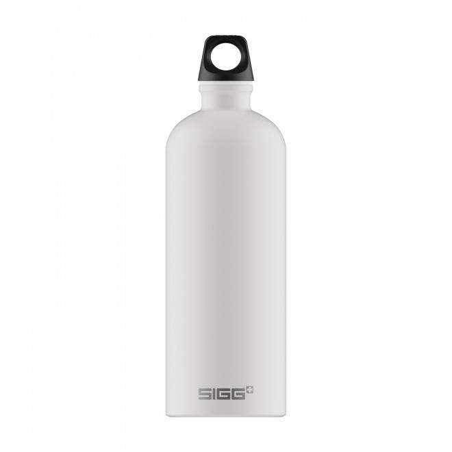 GOURDE EN ALUMINIUM SIGG 1L PERSONNALISABLE 'TRAVELLER' - blanc mat