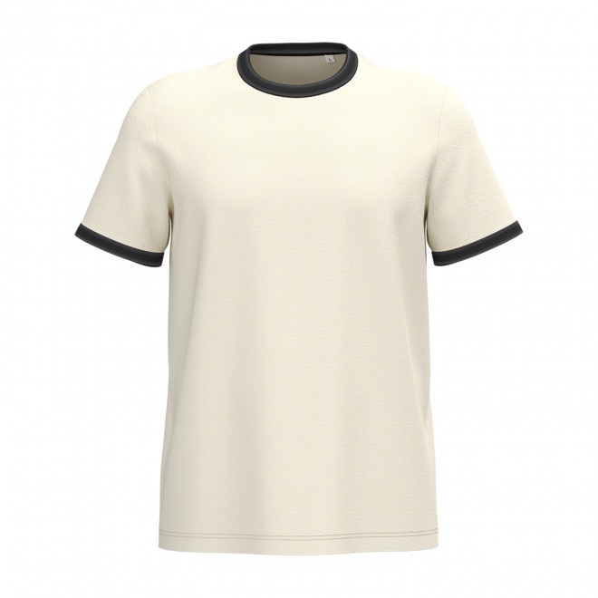 TEE-SHIRT CONTRASTE HOMME PERSONNALISABLE 'RINGA' - blanc/noir