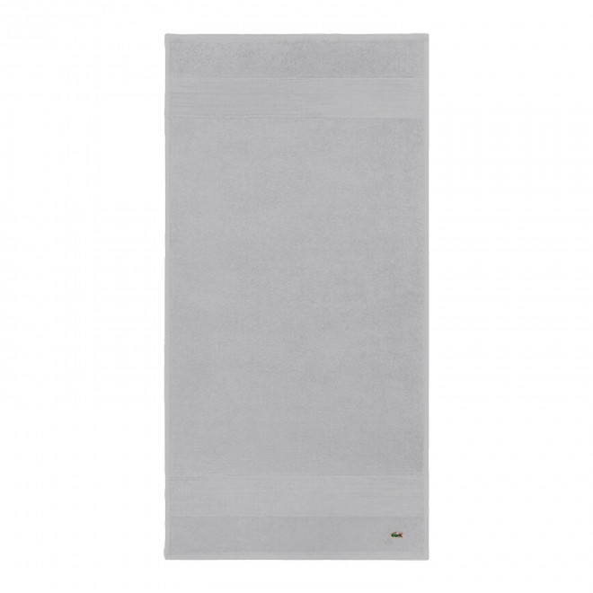 SERVIETTE 50X100CM LACOSTE PERSONNALISABLE 'LE CROCO' - gris clair