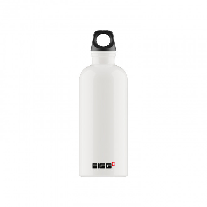 GOURDE EN ALUMINIUM SIGG 600ML PERSONNALISEE 'TRAVELLER' - blanc brillant