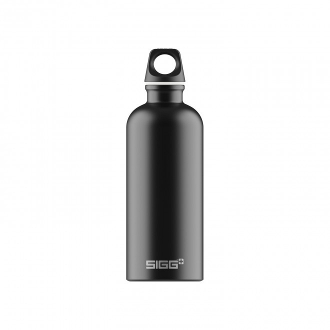 GOURDE EN ALUMINIUM SIGG 600ML PERSONNALISEE 'TRAVELLER' - noir mat
