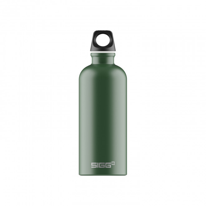 GOURDE EN ALUMINIUM SIGG 600ML PERSONNALISEE 'TRAVELLER' - vert foncé mat