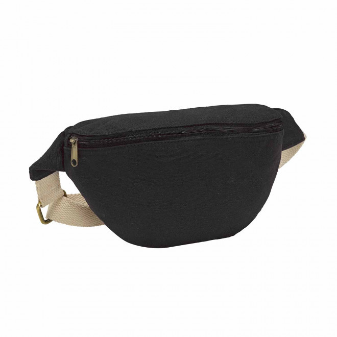 SAC BANANE PERSONNALISE EN COTON RECYCLE 'ROY' - noir