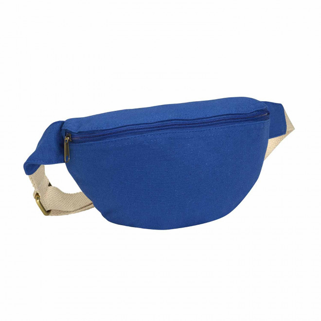 SAC BANANE PERSONNALISE EN COTON RECYCLE 'ROY' - bleu royal