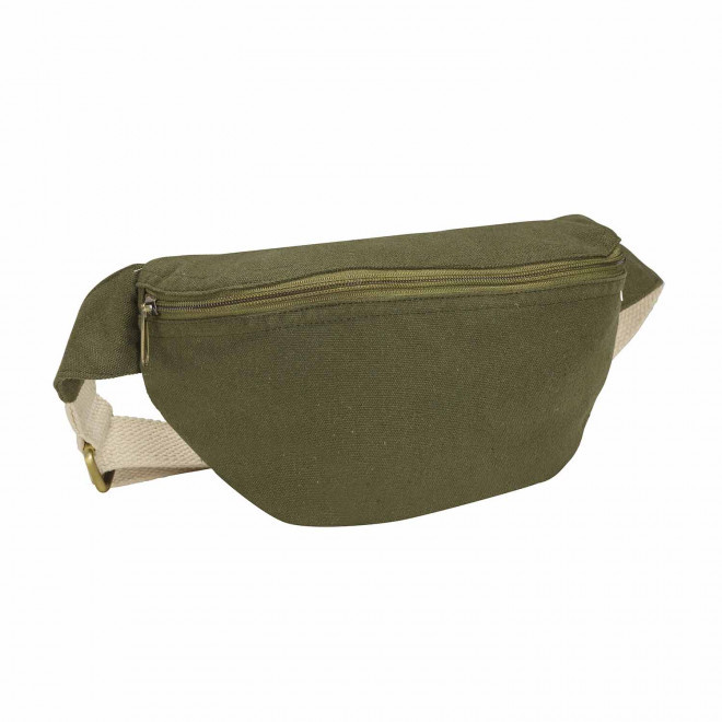 SAC BANANE PERSONNALISE EN COTON RECYCLE 'ROY' - kaki