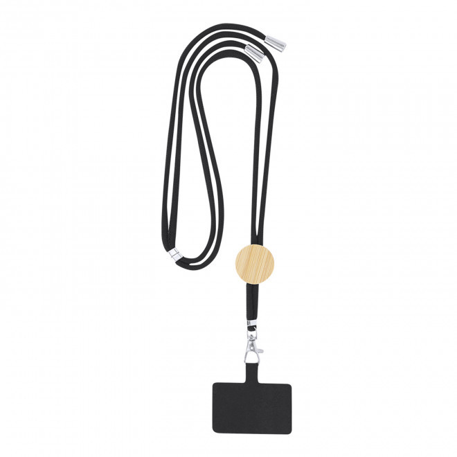 TOUR DE COU TELEPHONE PERSONNALISE 'NURAS COTON COLOR' - noir