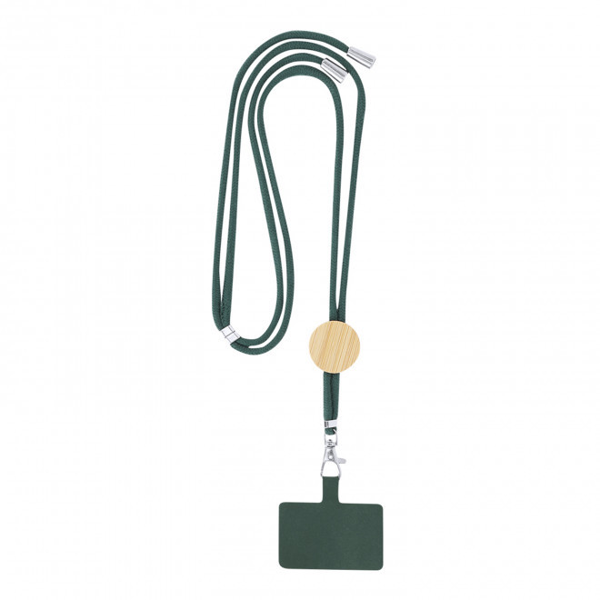 TOUR DE COU TELEPHONE PERSONNALISE 'NURAS COTON COLOR' - vert fonce