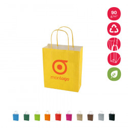 SAC PAPIER KRAFT PUBLICITAIRE ANSES TORSADEES 'CUBANO' 18X22X8 cm 90 GR/M²