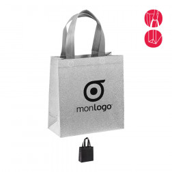 SAC SHOPPPING PAILLETÉ AVEC SOUFFLET 'ZAGORA' PETIT FORMAT