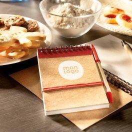 BLOC NOTES PERSONNALISÉ RECYCLÉ AVEC STYLO 'PAPYRUS' NON LIGNÉ