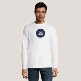 TEE SHIRT HOMME MANCHES LONGUES 'MONARCH' BLANC 150 GR/M²