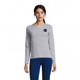 MARINIÈRE PUBLICITAIRE COL ROND FEMME 'MARINE' 150GR/M²