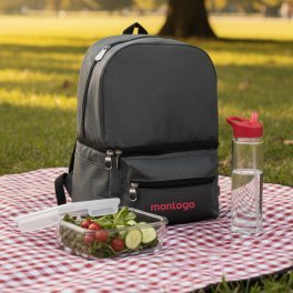 SET LUNCHBOX PUBLICITAIRE SAC ET BOUTEIILE 'LUNCHRY'