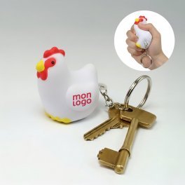 PORTE CLES ANTI STRESS PERSONNALISABLE 'STREZOU POULE'
