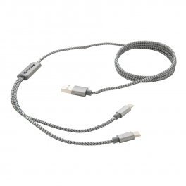 CÂBLE DE CHARGE PROMOTIONNEL 3 EN 1 EN NYLON 'NOLYN'