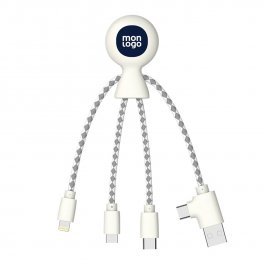 CÂBLE DE CHARGE PUBLICITAIRE BIODÉGRADABLE MULTI CONNECTEURS XOOPAR® 'MR BIO'