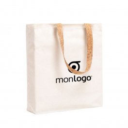 SAC SHOPPING PUBLICITAIRE EN COTON ET ANSES LONGUES EN LIÈGE 'EULALIA' 180 GR/M²