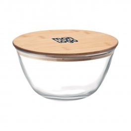 BOÎTE À SALADE PERSONNALISÉE EN VERRE ET BAMBOU 'MACHE'