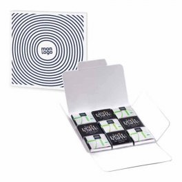 CARTE DE 9 CARRÉS DE CHOCOLAT PERSONNALISÉE LPCC®  'CALIMIA'