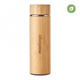 BOUTEILLE PERSONNALISÉE ISOTHERME EN BAMBOU 480ML 'BOTELYA'