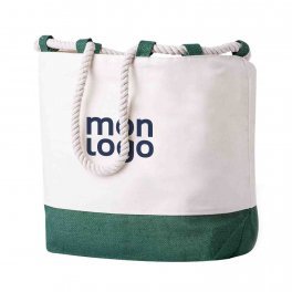 SAC COTON ET JUTE PERSONNALISABLE 'PRAIA'