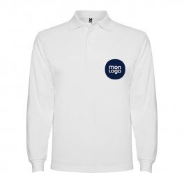 POLO PERSONNALISABLE ML HOMME BLANC 'ESTRELLO'