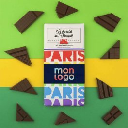 TABLETTE DE CHOCOLAT AU LAIT PUBLICITAIRE LE CHOCOLAT DES FRANCAIS 'CHOFI'